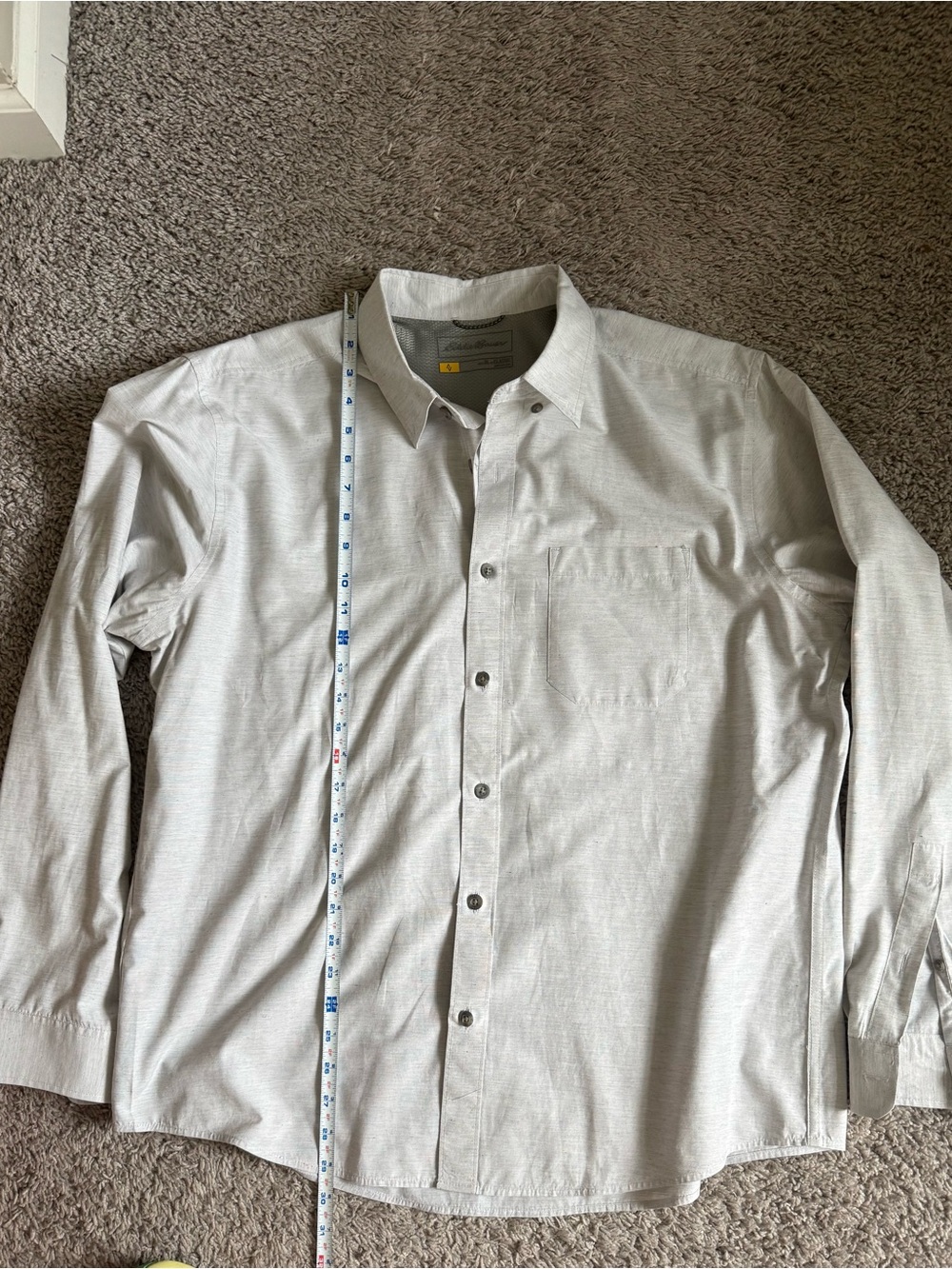 Eddie Bauer Mens XL Classic Fit Button Down Shirt Grey Heather Long Sleeve NWOT
